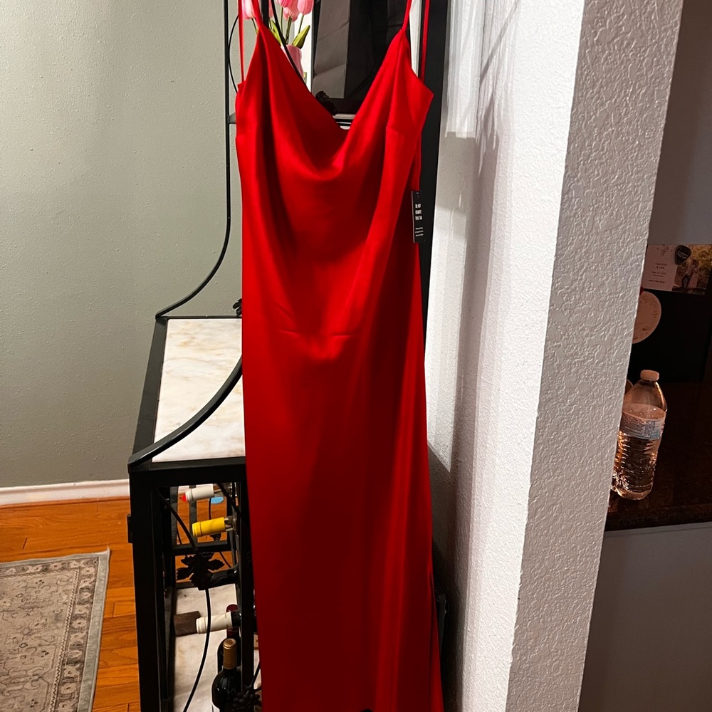 Express -Elegant Red Slip Dress